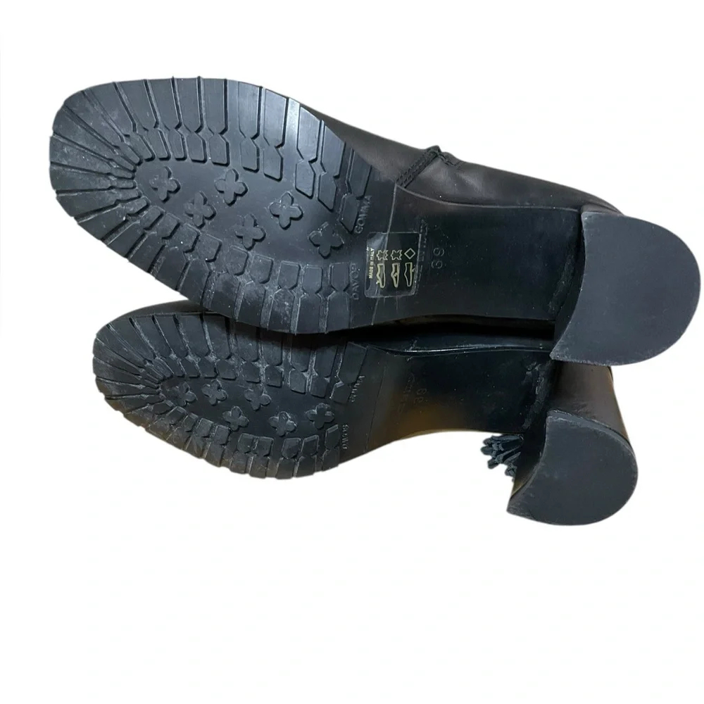 Elena Lachi Ankle Tie Back Ankle boot in Hombre‎ Black Leather. Made In Italy 39